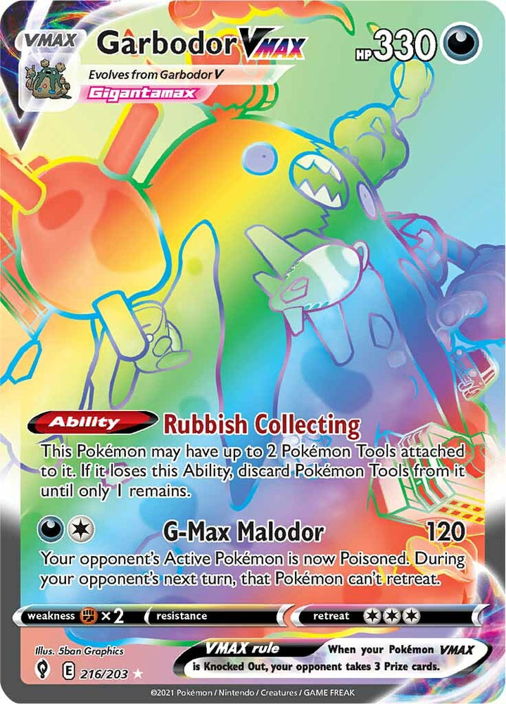 Pokemon | Garbodor VMAX (216/203) [Sword & Shield: Evolving Skies] | The Nerd Merchant