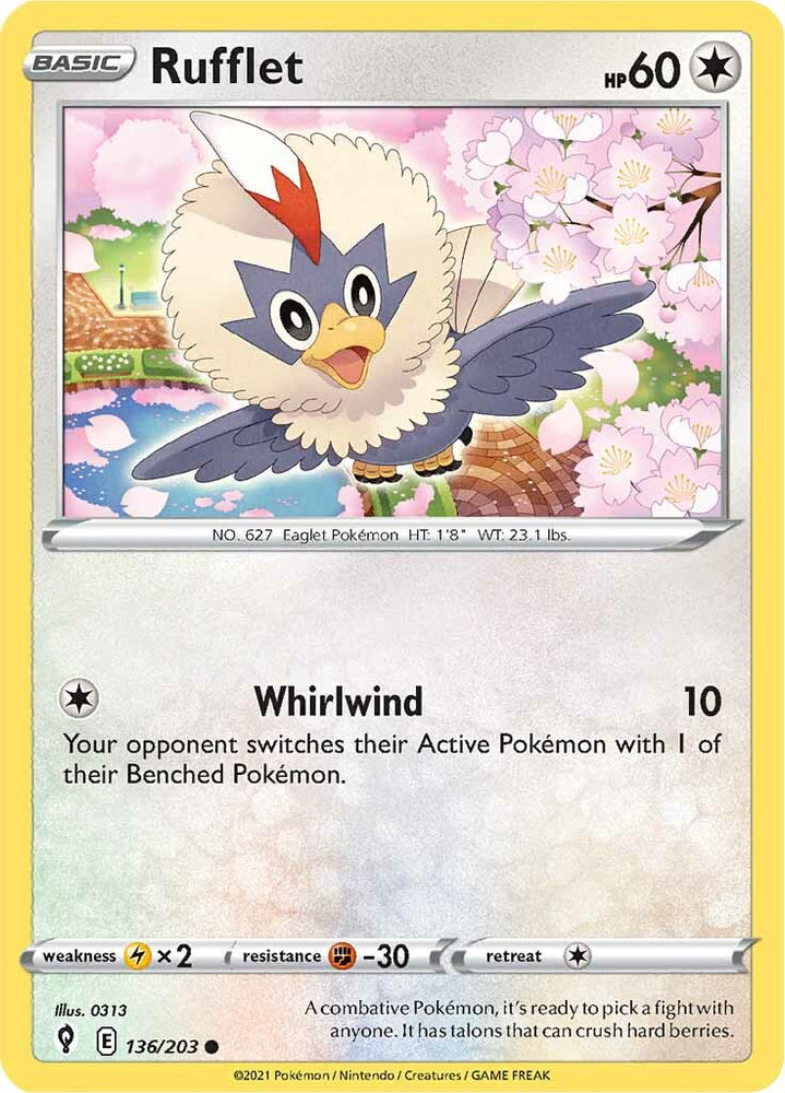 Pokemon | Rufflet (136/203) [Sword & Shield: Evolving Skies] | The Nerd Merchant