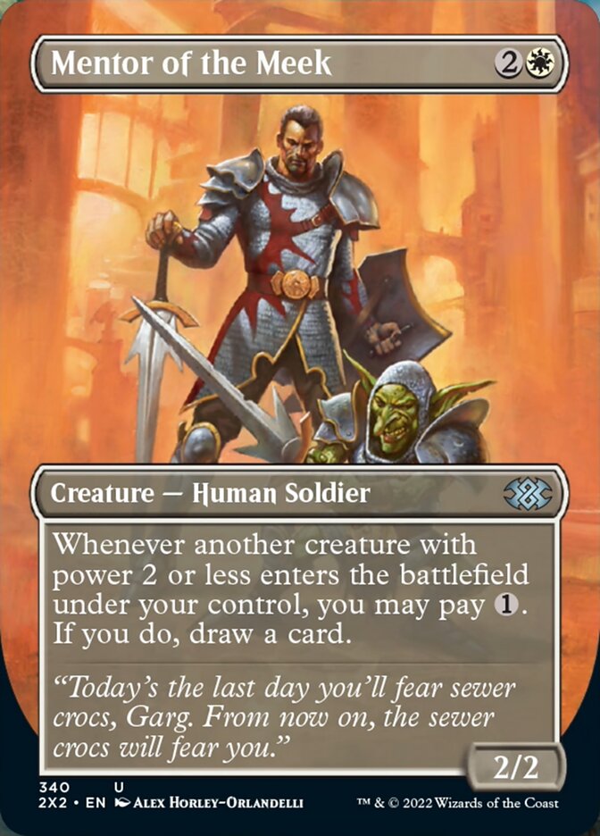 Magic | Mentor of the Meek (Borderless Alternate Art) [Double Masters 2022] | The Nerd Merchant