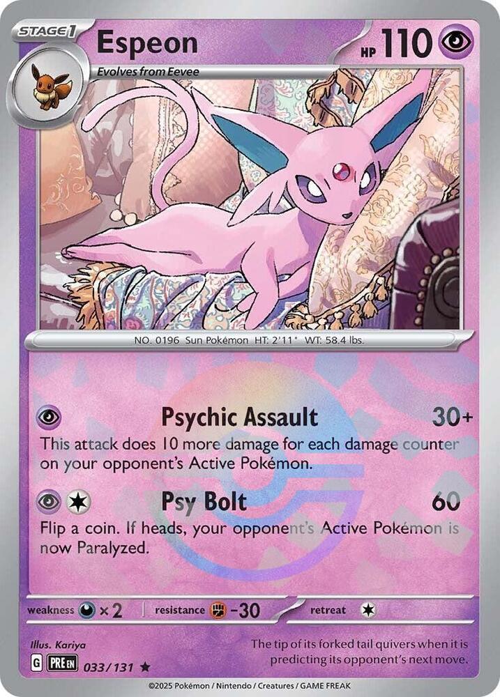 Pokemon | Espeon (033/131) (Poke Ball Pattern) [Scarlet & Violet: Prismatic Evolutions] | The Nerd Merchant