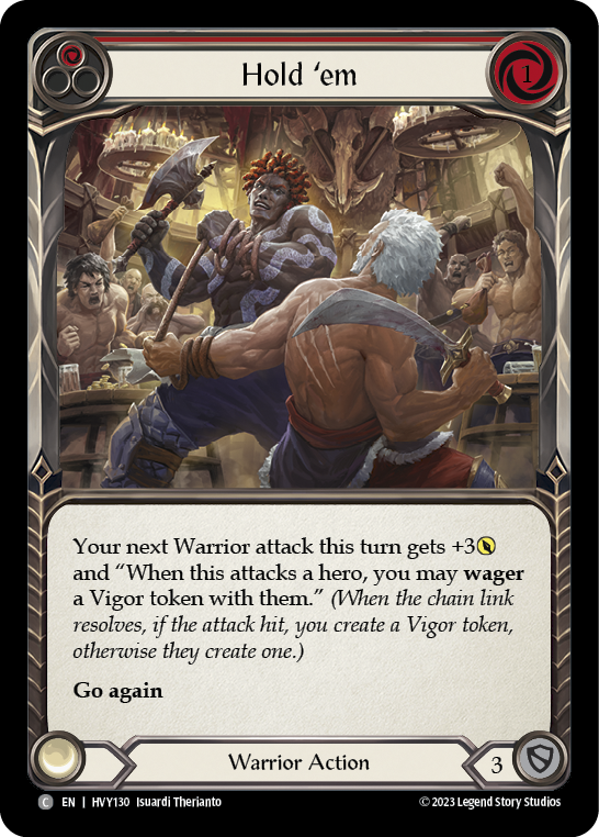 Flesh and Blood TCG | Hold 'em (Red) [HVY130] (Heavy Hitters)  Rainbow Foil | The Nerd Merchant