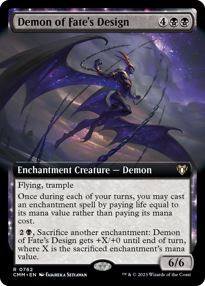 Magic | Demon of Fate's Design (Extended Art) [Commander Masters] | The Nerd Merchant