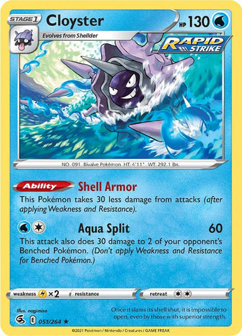 Pokemon | Cloyster (051/264) [Sword & Shield: Fusion Strike] | The Nerd Merchant