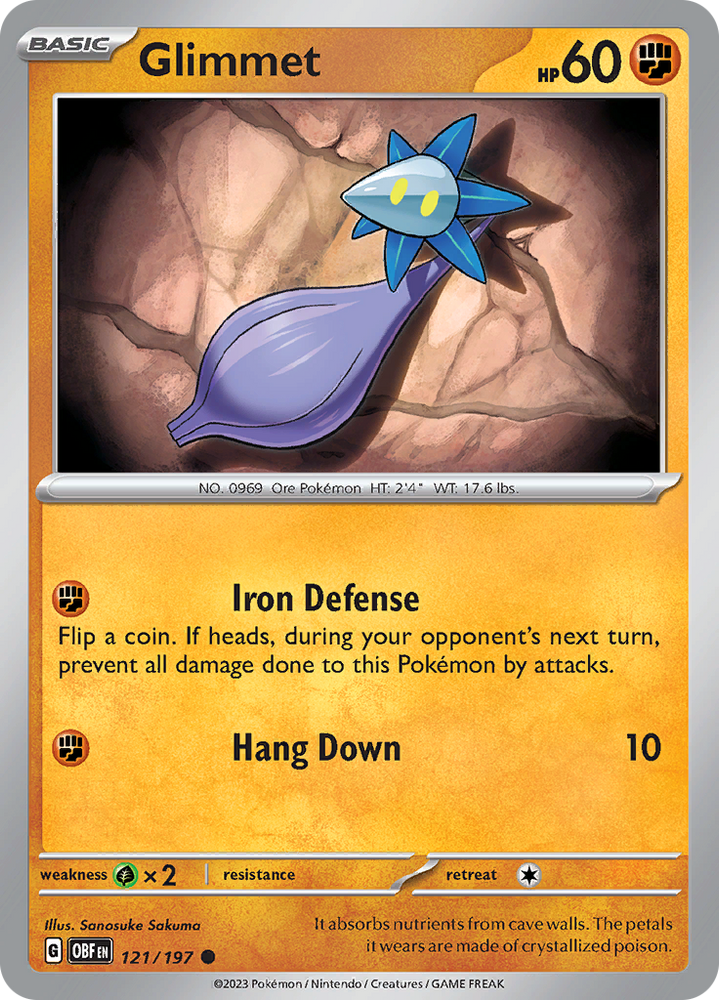 Pokemon | Glimmet (121/197) [Scarlet & Violet: Obsidian Flames] | The Nerd Merchant