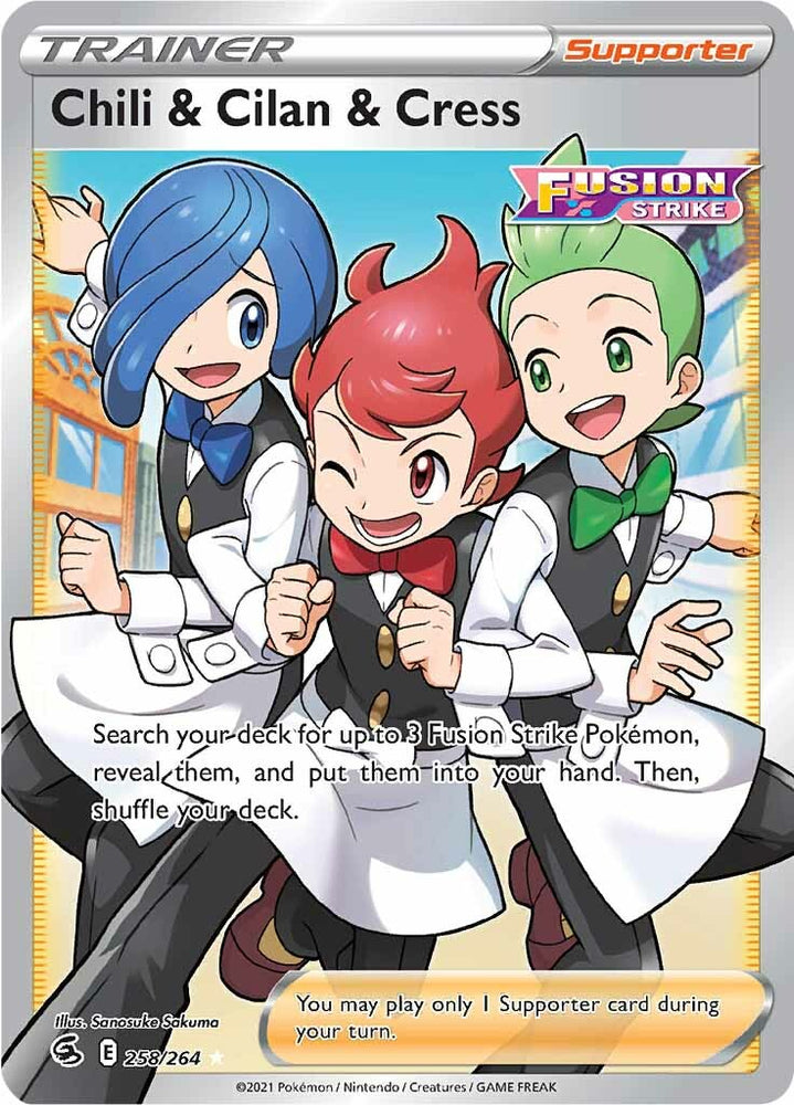 Pokemon | Chili & Cilan & Cress (258/264) [Sword & Shield: Fusion Strike] | The Nerd Merchant