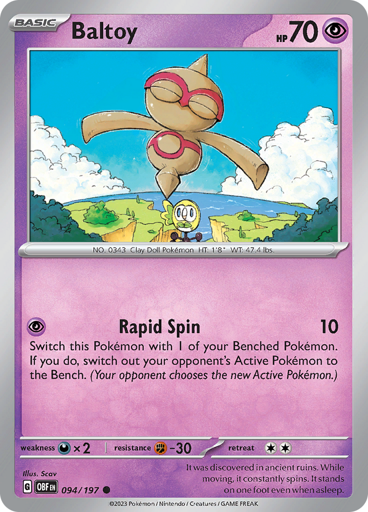 Pokemon | Baltoy (094/197) [Scarlet & Violet: Obsidian Flames] | The Nerd Merchant