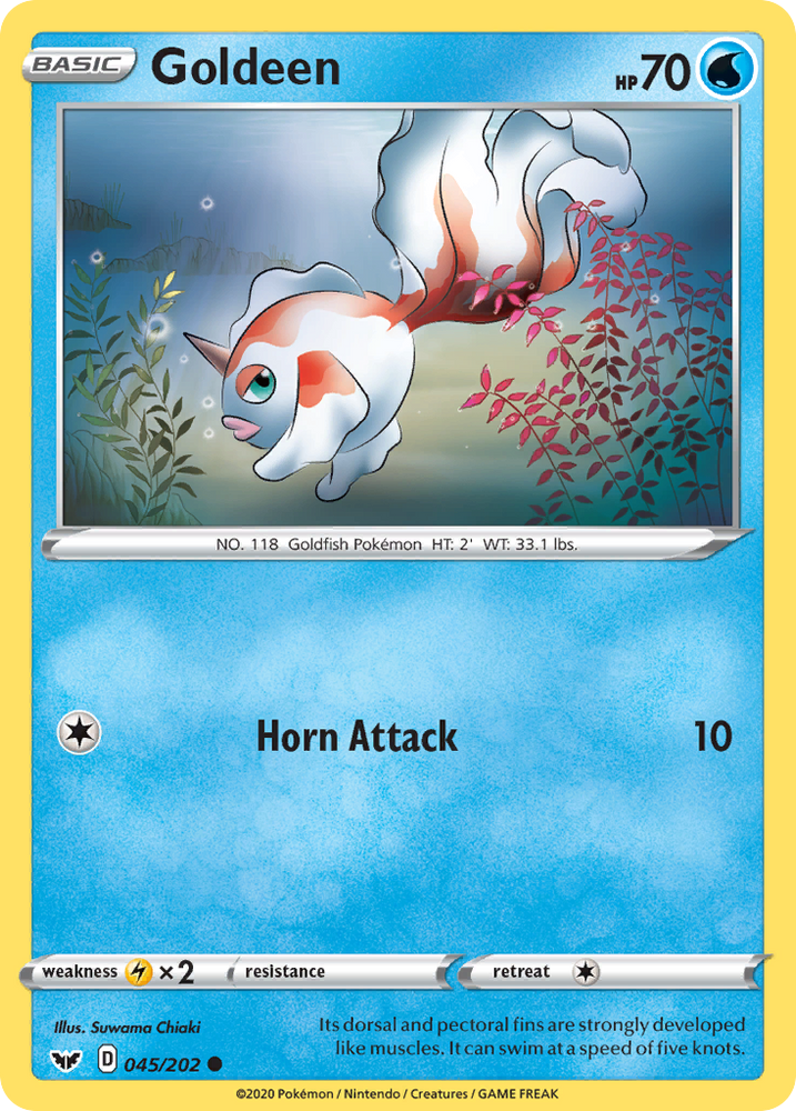 Pokemon | Goldeen (045/202) [Sword & Shield: Base Set] | The Nerd Merchant