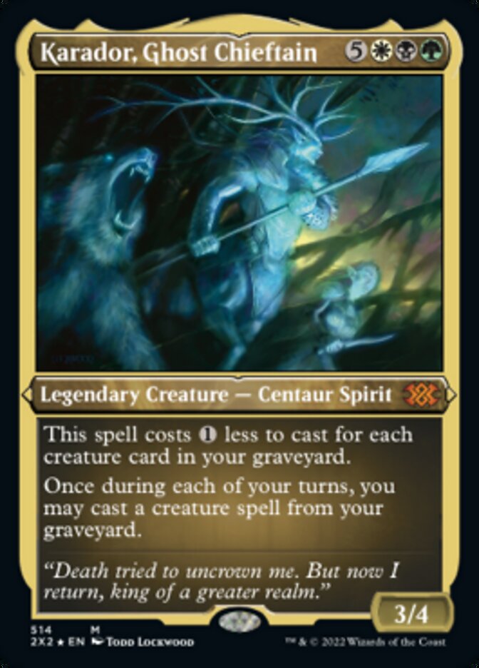 Magic | Karador, Ghost Chieftain (Foil Etched) [Double Masters 2022] | The Nerd Merchant