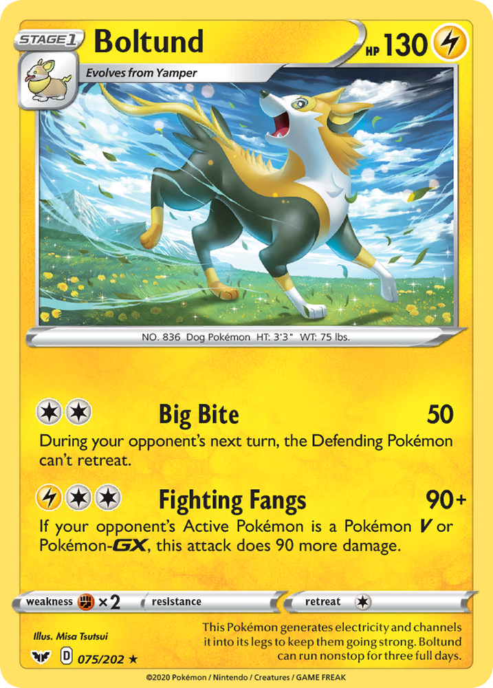 Pokemon | Boltund (075/202) [Sword & Shield: Base Set] | The Nerd Merchant