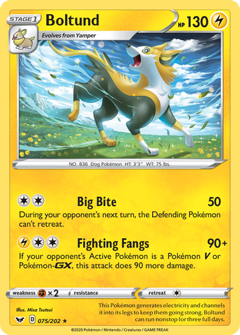 Pokemon | Boltund (075/202) [Sword & Shield: Base Set] | The Nerd Merchant