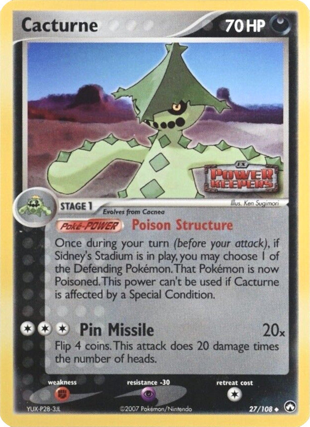 Pokemon | Cacturne (27/108) (Stamped) [EX: Power Keepers] | The Nerd Merchant