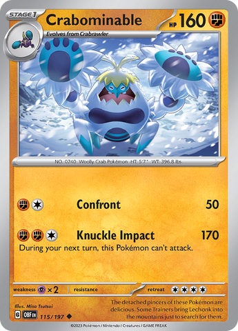 Pokemon | Crabominable (115/197) [Scarlet & Violet: Obsidian Flames] | The Nerd Merchant