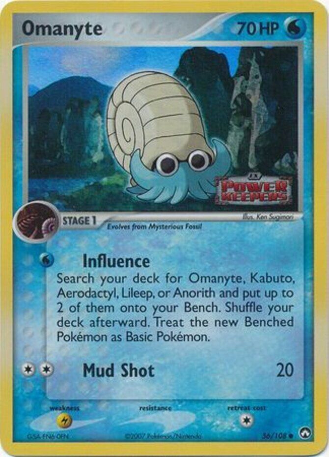 Pokemon | Omanyte (56/108) (Stamped) [EX: Power Keepers] | The Nerd Merchant