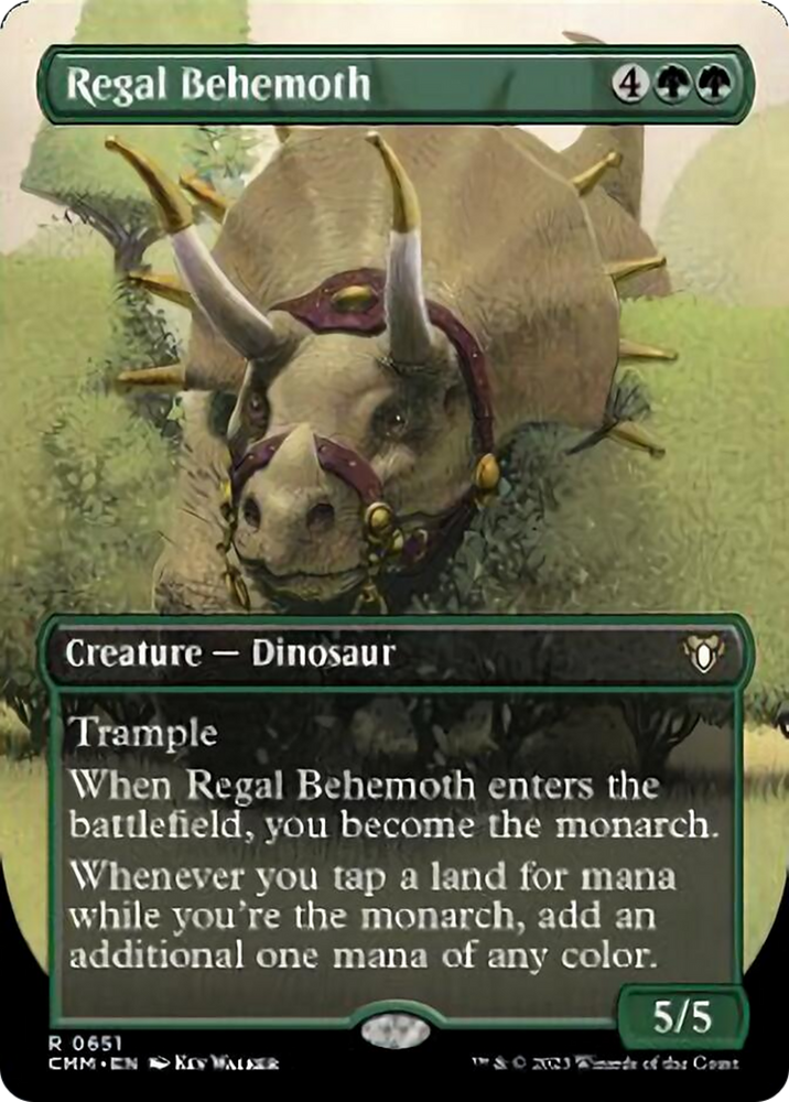 Magic | Regal Behemoth (Borderless Alternate Art) [Commander Masters] | The Nerd Merchant