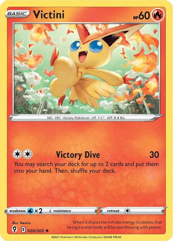 Pokemon | Victini (020/203) [Sword & Shield: Evolving Skies] | The Nerd Merchant
