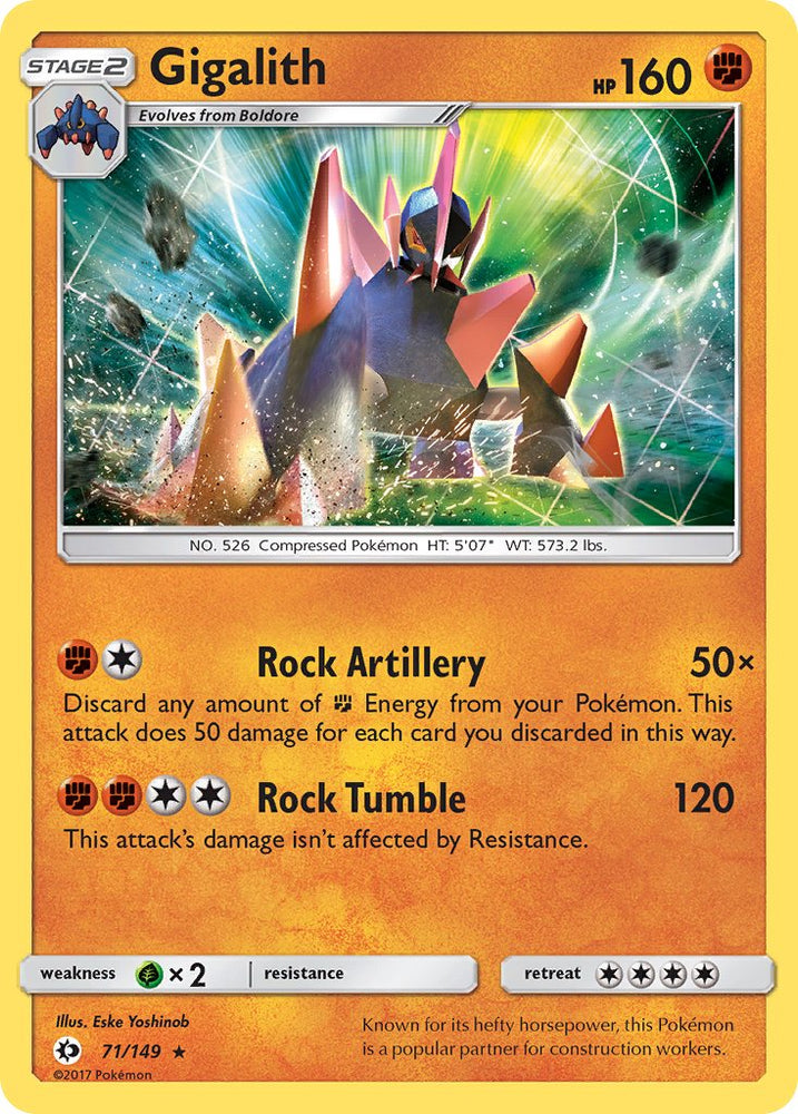 Pokemon | Gigalith (71/149) (Cosmos Holo) (Blister Exclusive) [Sun & Moon: Base Set] | The Nerd Merchant