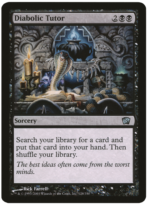 Magic | Diabolic Tutor (Oversized) [Eighth Edition Box Topper] | The Nerd Merchant