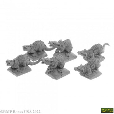 Reaper 07031: Giant Tomb Rats (6) Dungeon Dwellers