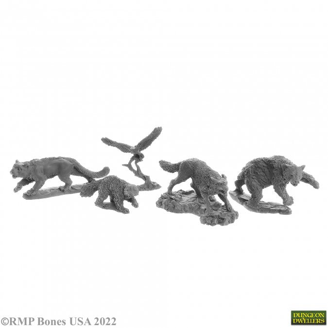 Reaper 07040: Animal Companions (5) (77216) Dungeon Dwellers