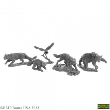 Reaper 07040: Animal Companions (5) (77216) Dungeon Dwellers