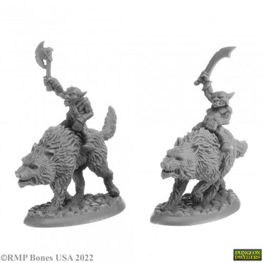 Reaper 07041: Goblin Wolfriders (2) Dungeon Dwellers