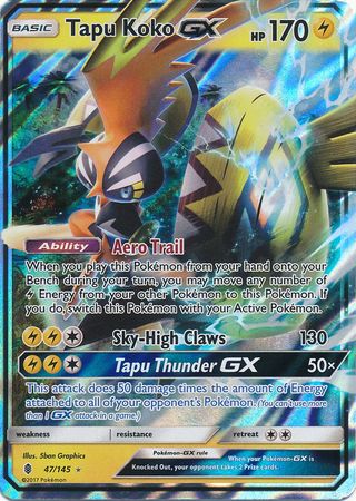 Pokemon | Tapu Koko GX (47/145) (Jumbo Card) [Sun & Moon: Guardians Rising] | The Nerd Merchant