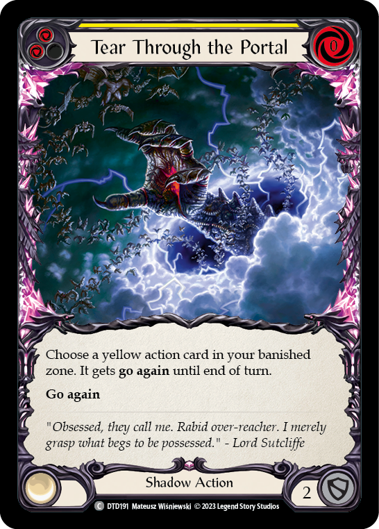 Flesh and Blood TCG | Tear Through the Portal (Yellow) [DTD191] (Dusk Till Dawn)  Rainbow Foil | The Nerd Merchant