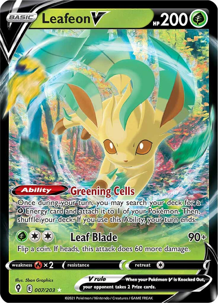 Pokemon | Leafeon V (007/203) [Sword & Shield: Evolving Skies] | The Nerd Merchant