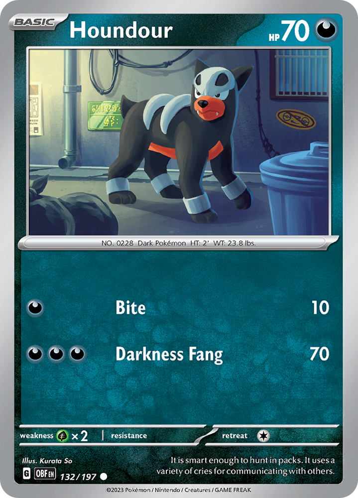 Pokemon | Houndour (132/197) [Scarlet & Violet: Obsidian Flames] | The Nerd Merchant