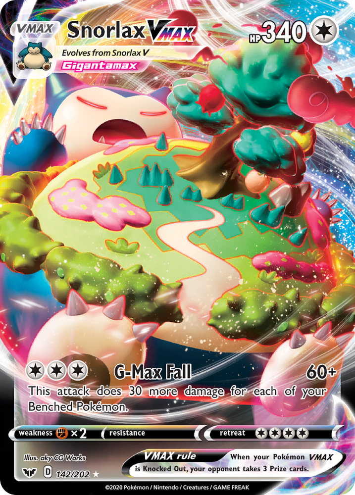 Pokemon | Snorlax VMAX (142/202) [Sword & Shield: Base Set] | The Nerd Merchant