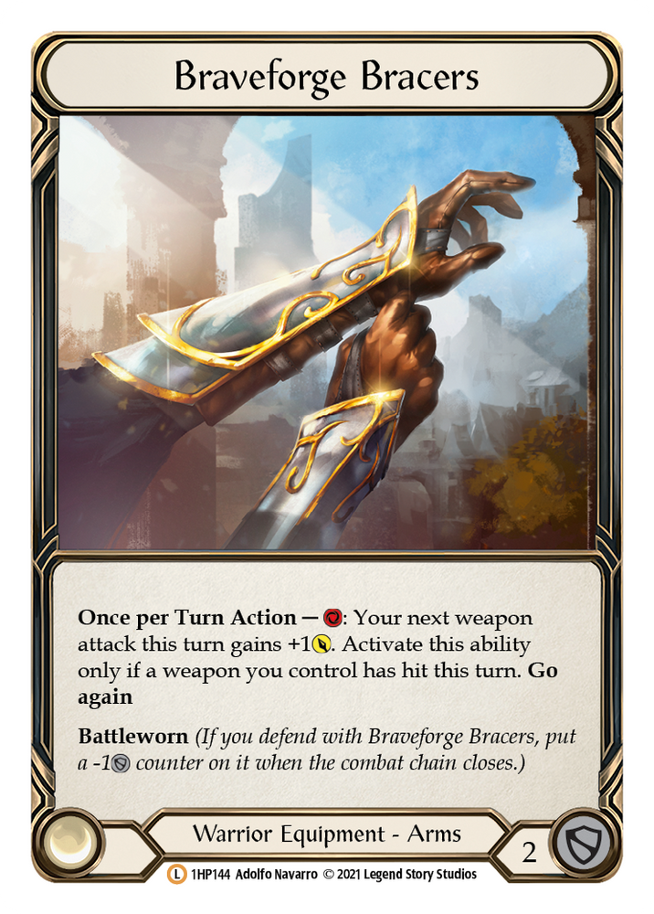 Flesh and Blood TCG | Braveforge Bracers [1HP144] (History Pack 1) | The Nerd Merchant