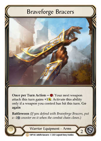 Flesh and Blood TCG | Braveforge Bracers [1HP144] (History Pack 1) | The Nerd Merchant