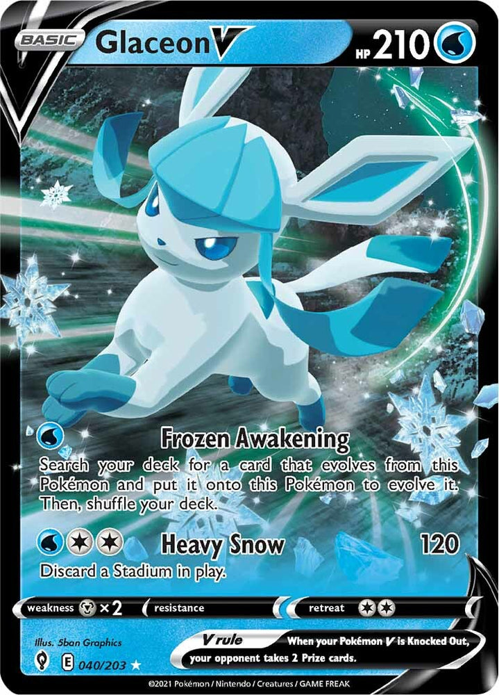 Pokemon | Glaceon V (040/203) [Sword & Shield: Evolving Skies] | The Nerd Merchant
