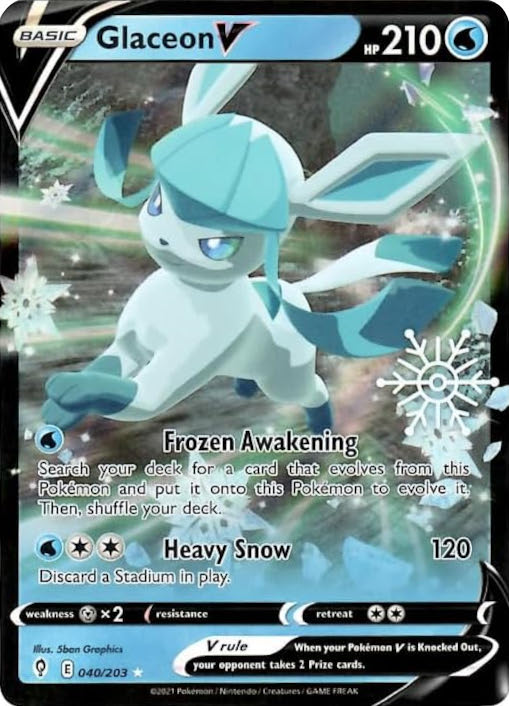 Pokemon | Glaceon V (040/203) (Holiday Calendar) [Sword & Shield: Evolving Skies] | The Nerd Merchant