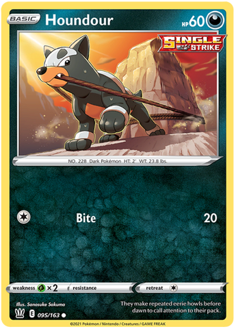 Pokemon | Houndour (095/163) [Sword & Shield: Battle Styles] | The Nerd Merchant