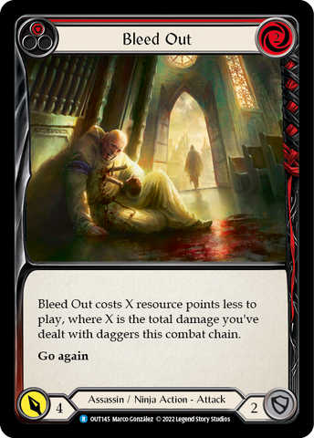 Flesh and Blood TCG | Bleed Out (Red) [OUT145] (Outsiders)  Rainbow Foil | The Nerd Merchant