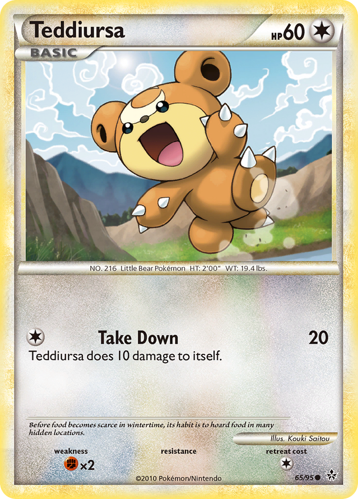Pokemon | Teddiursa (65/95) [HeartGold & SoulSilver: Unleashed] | The Nerd Merchant