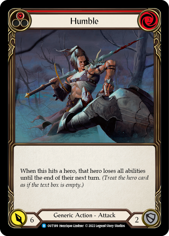 Flesh and Blood TCG | Humble (Red) [OUT189] (Outsiders)  Rainbow Foil | The Nerd Merchant