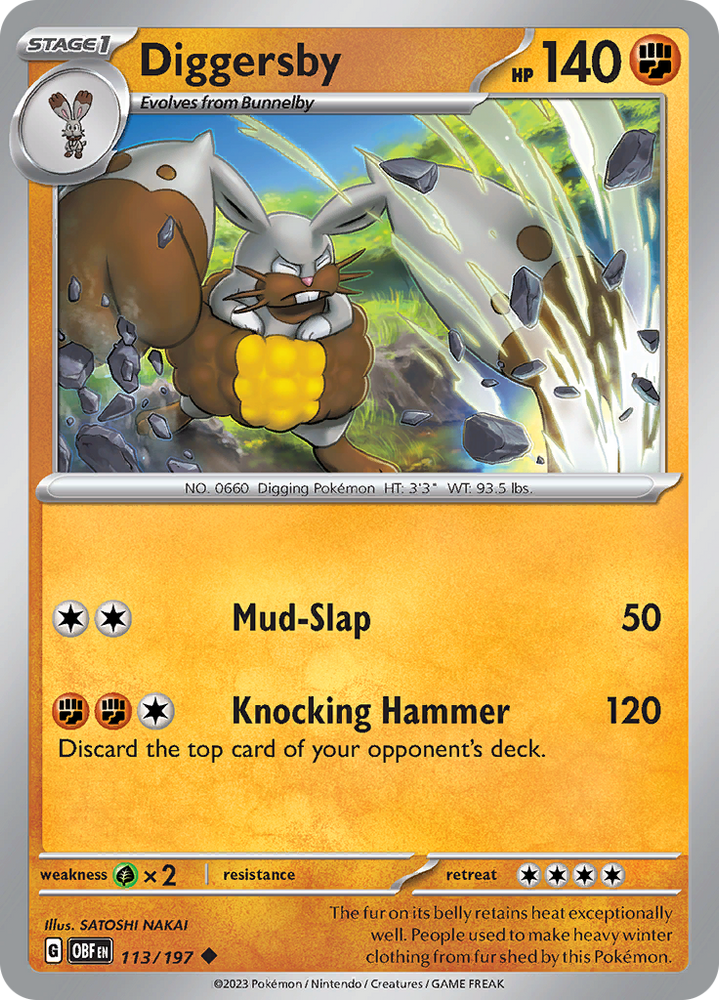 Pokemon | Diggersby (113/197) [Scarlet & Violet: Obsidian Flames] | The Nerd Merchant