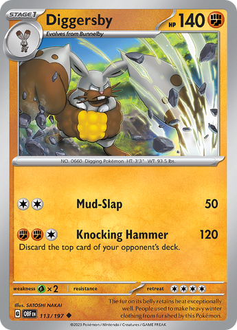 Pokemon | Diggersby (113/197) [Scarlet & Violet: Obsidian Flames] | The Nerd Merchant