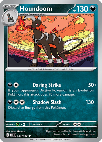 Pokemon | Houndoom (133/197) [Scarlet & Violet: Obsidian Flames] | The Nerd Merchant