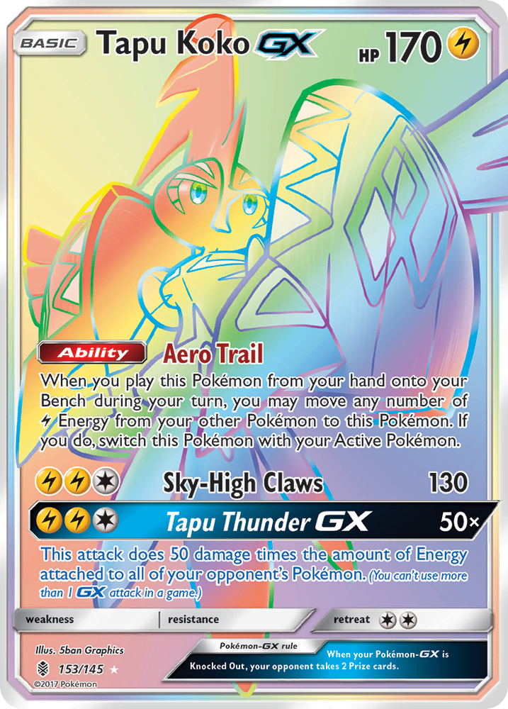 Pokemon | Tapu Koko GX (153/145) [Sun & Moon: Guardians Rising] | The Nerd Merchant