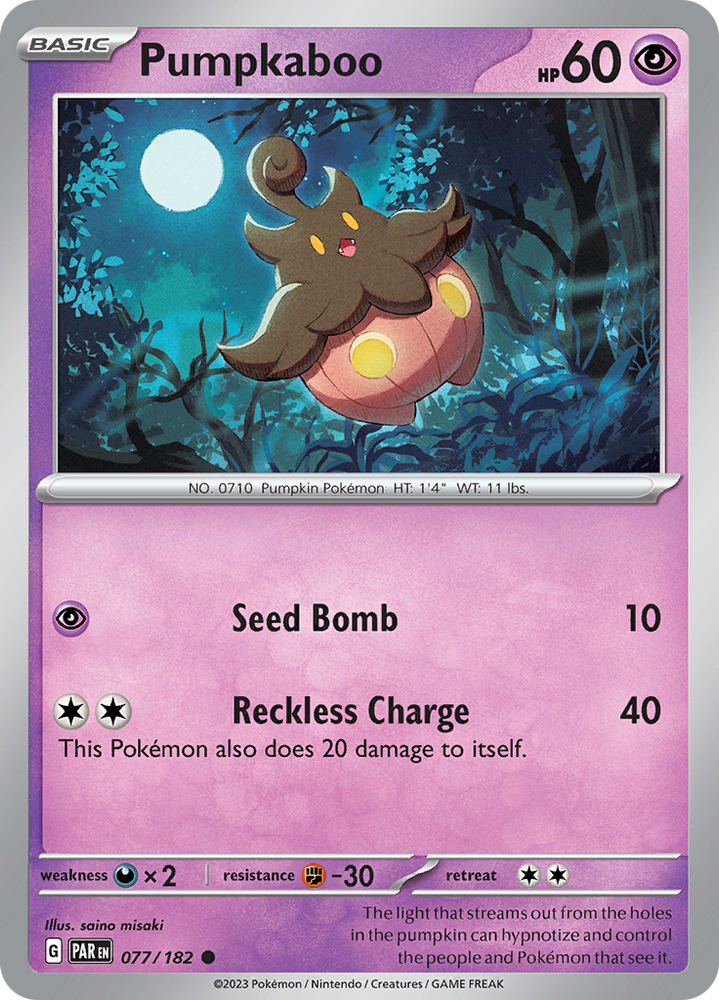 Pokemon | Pumpkaboo (077/182) [Scarlet & Violet: Paradox Rift] | The Nerd Merchant