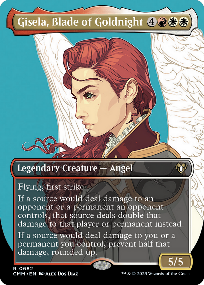 Magic | Gisela, Blade of Goldnight (Borderless Profile) [Commander Masters] | The Nerd Merchant