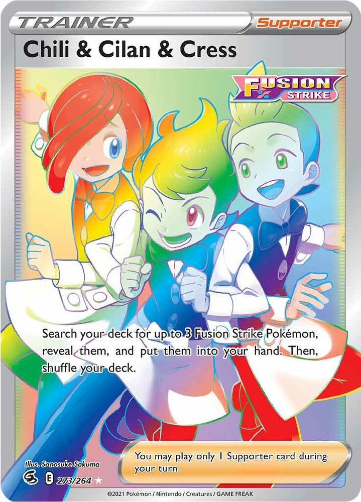 Pokemon | Chili & Cilan & Cress (273/264) [Sword & Shield: Fusion Strike] | The Nerd Merchant