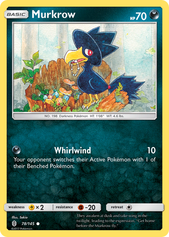 Pokemon | Murkrow (78/145) [Sun & Moon: Guardians Rising] | The Nerd Merchant
