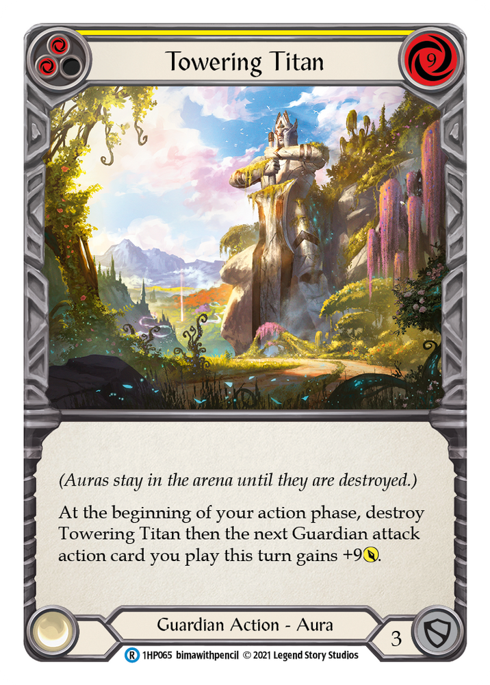 Flesh and Blood TCG | Towering Titan (Yellow) [1HP065] (History Pack 1) | The Nerd Merchant