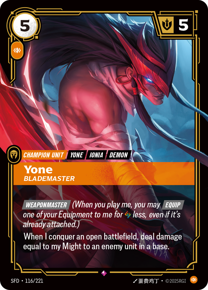 Yone, Blademaster (Foil) - Spiritforged #116