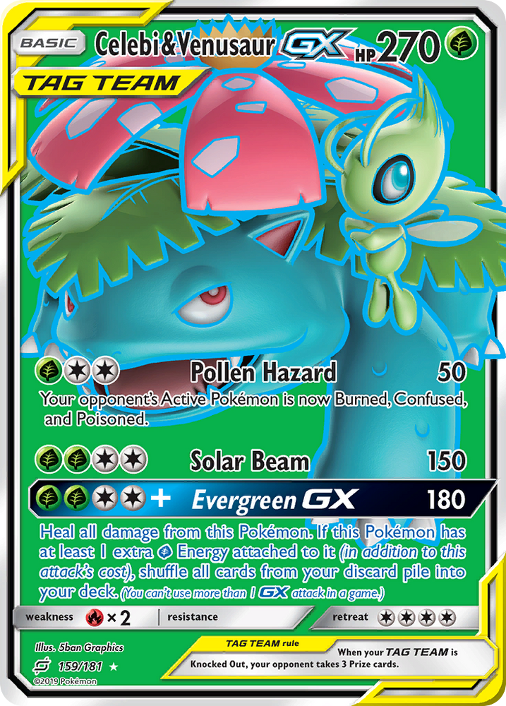 Pokemon | Celebi & Venusaur GX (159/181) [Sun & Moon: Team Up] | The Nerd Merchant