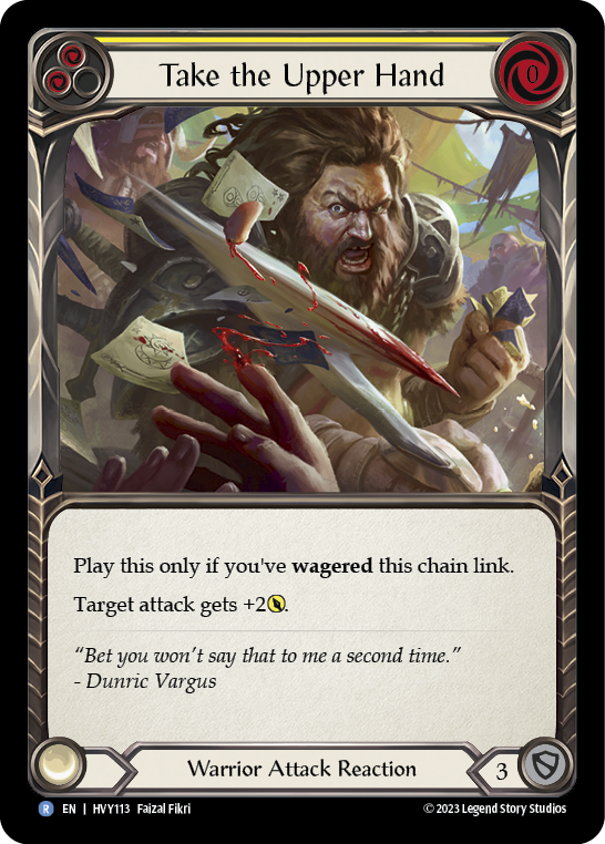 Flesh and Blood TCG | Take the Upper Hand (Yellow) [HVY113] (Heavy Hitters)  Rainbow Foil | The Nerd Merchant